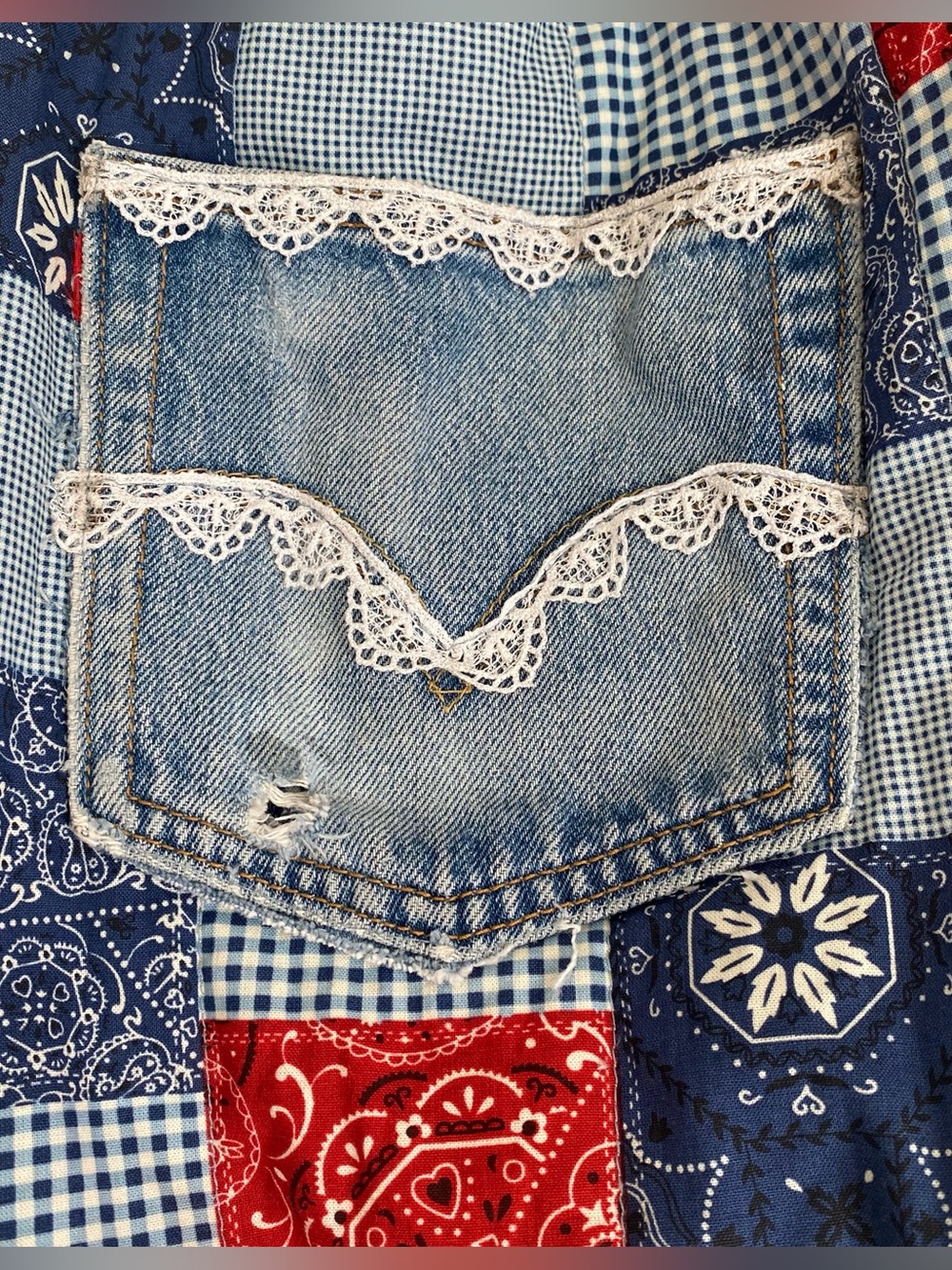 Handmade patchwork tote bag - Picture 9 of 10